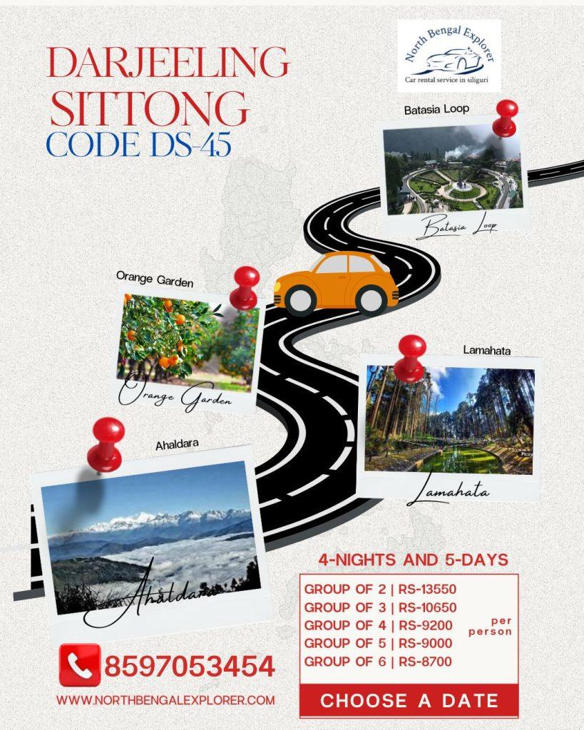 4 Nights 5 Days Darjeeling Sittong Tour Plan